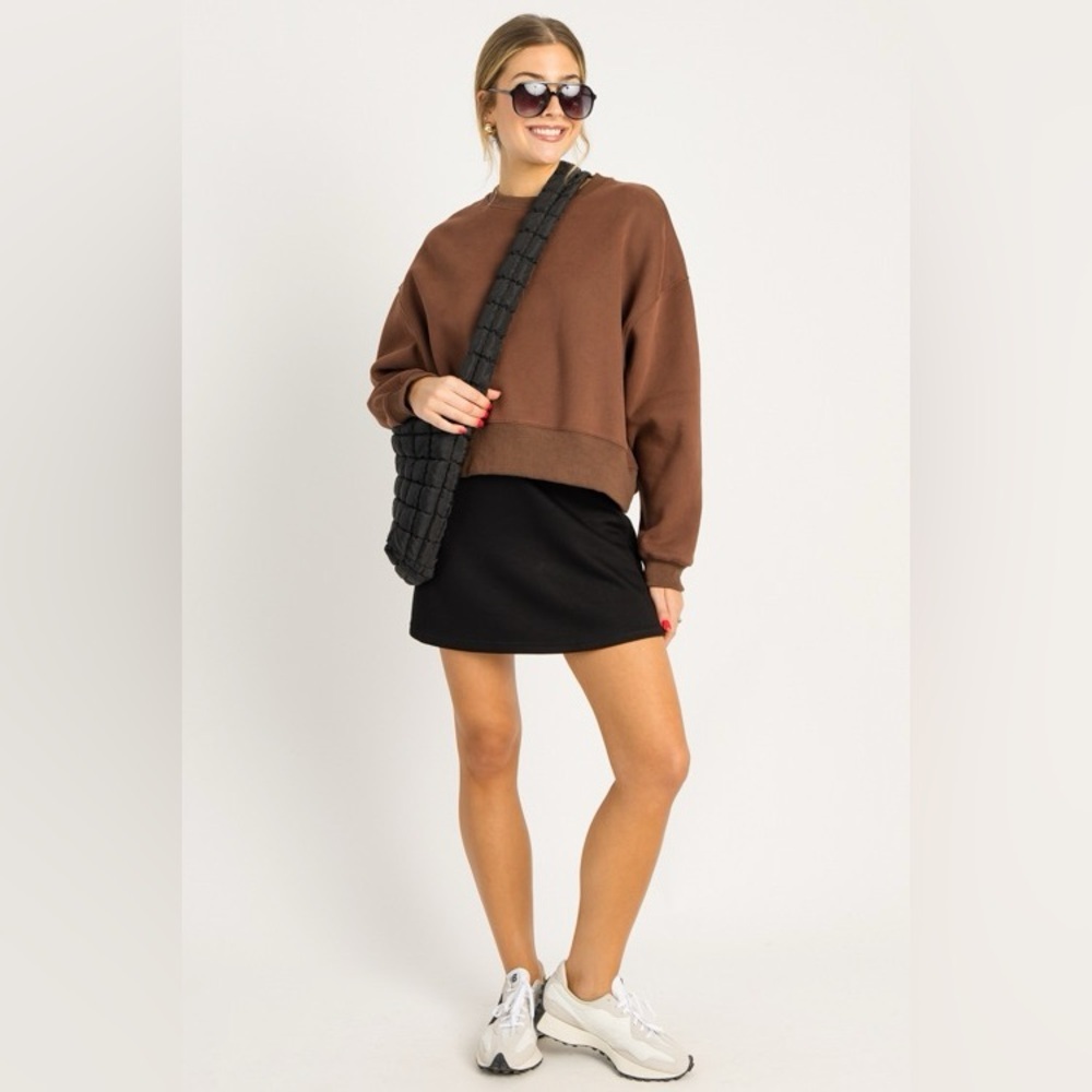 Brown Crew Neck Sweatshirt M